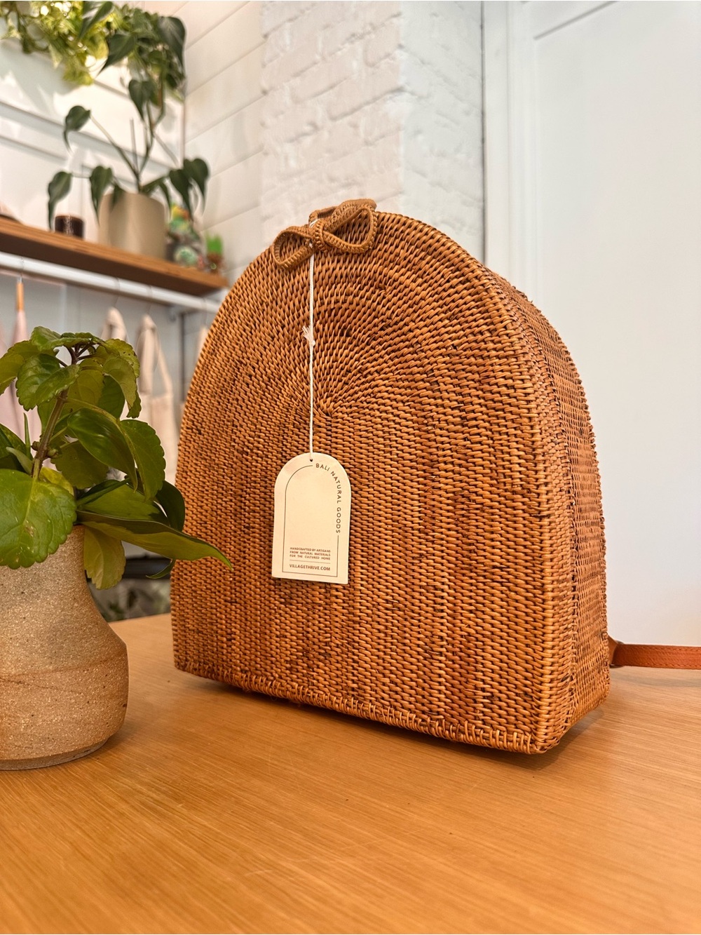BRAND NEW Woven Rattan Backpack - Village Thrive